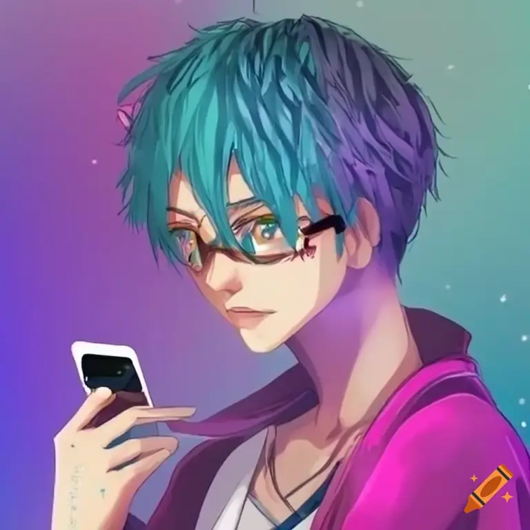 Menikmati Anime Kapan Saja Karakter anime menonton anime di ponsel