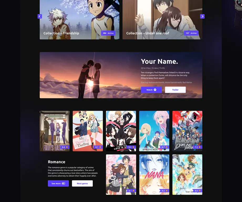 Antarmuka Aplikasi Streaming Contoh antarmuka aplikasi streaming anime