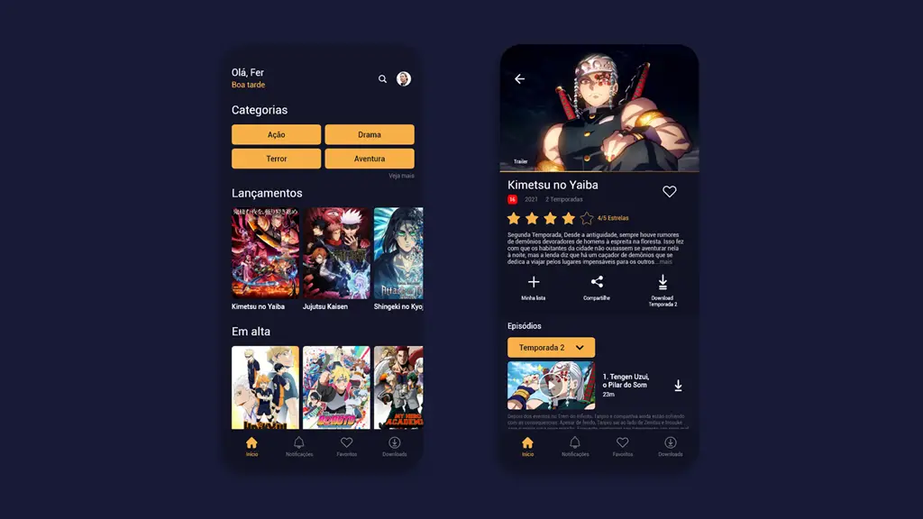 Antarmuka Aplikasi Anime yang User-Friendly Antarmuka aplikasi streaming anime yang modern dan mudah digunakan