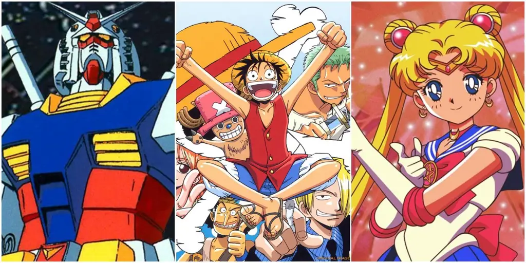Gambar berbagai genre anime seperti action, romance, comedy