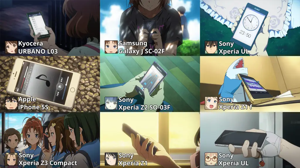 Menikmati Anime di Ponsel Karakter anime menonton anime di ponsel