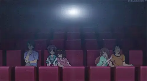 Menikmati Anime Ilustrasi karakter anime menonton anime