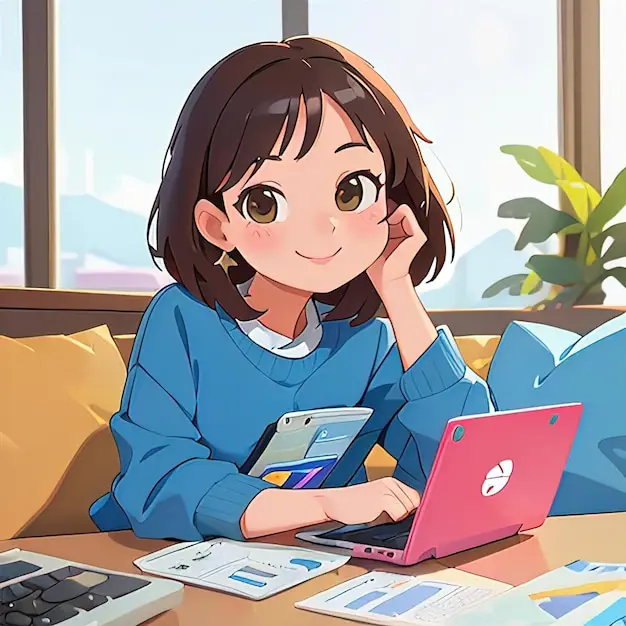 Kebahagiaan Menonton Anime Gambar seseorang yang sedang menonton anime di laptop dengan ekspresi bahagia