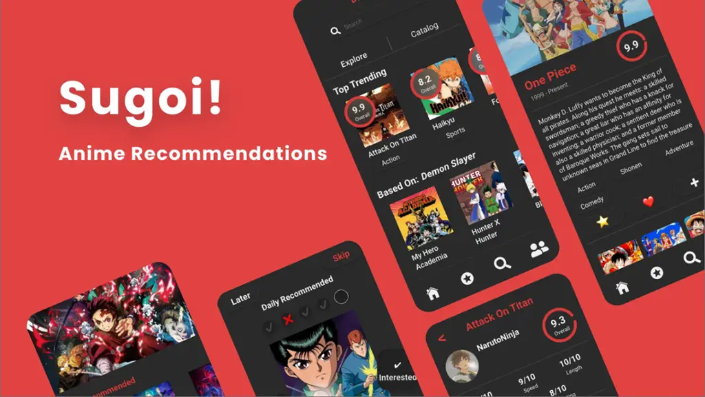 Fitur dan Perbandingan Antarmuka Aplikasi Perbandingan Antarmuka Aplikasi Anime