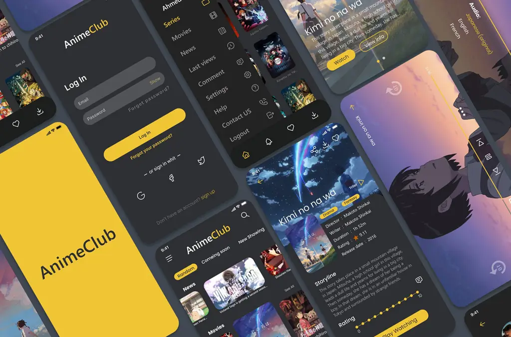 Contoh Antarmuka Aplikasi Anime Antarmuka aplikasi streaming anime