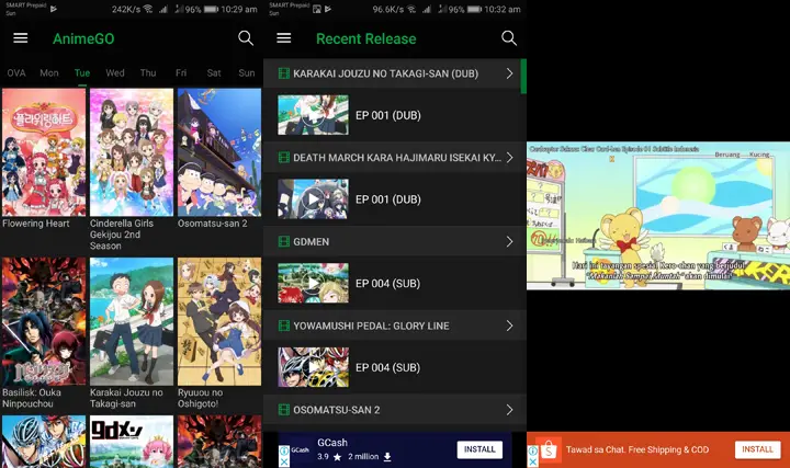 Berbagai aplikasi streaming anime legal Gambar aplikasi streaming anime di smartphone