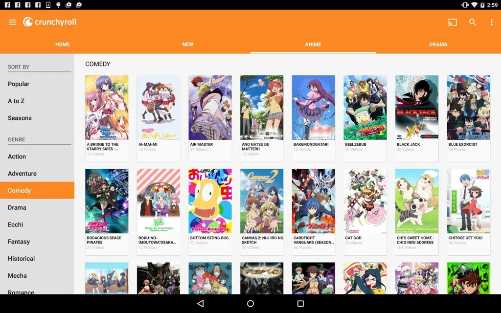 Menonton Anime di Ponsel Android Seseorang sedang menonton anime di ponsel Android